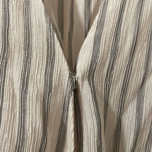 14th & Union Beige Striped Wrap Top - Picture 5 of 7